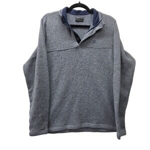 Hurley Buckle Mens Large Blue Gray Heather Fleece Quarter Snap Pullover